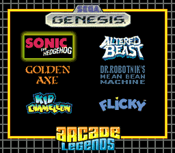 Sega Radica! Volume 1 Menu
